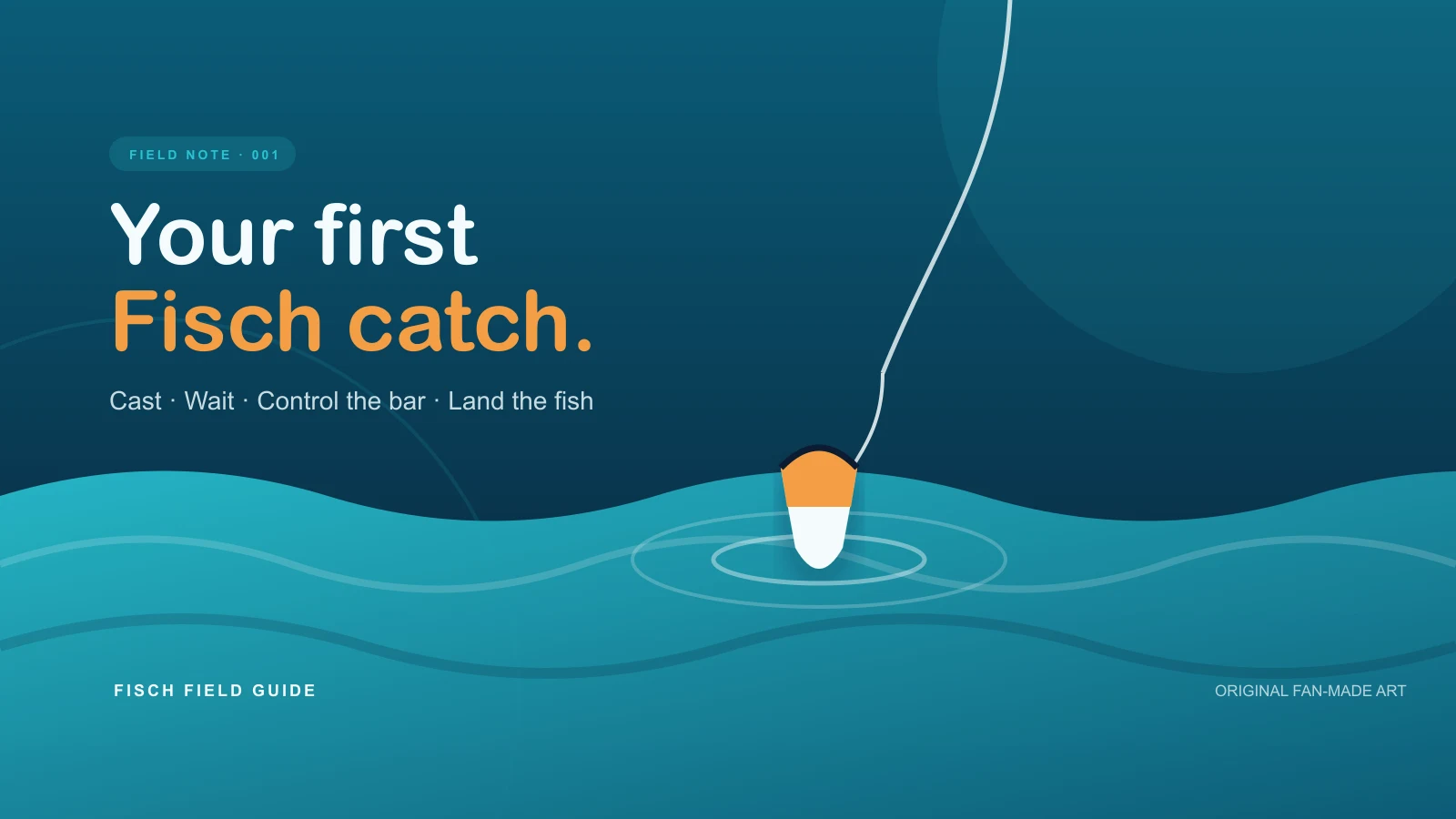 Fan-made Fisch fishing scene with a bobber on the water
